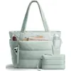 Bolso Tote Grande de Mujer Transfronterizo Multicompartimento para Viaje, Trabajo, Computadora, Bolso de Mano Ligero y Esponjoso, Bolso de Hombro