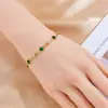 Nova pulseira quadrada de esmeralda para mulheres estilo ins frio senso de design de nicho luxo leve pulseira de alto padrão simples