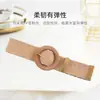 Cinturón Tejido de Paja PP de Algodón y Lino para Mujer Estilo Coreano Hebilla Redonda Cuadrada de Venta Caliente Cinturón Decorativo para Vestido Camisa Larga