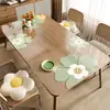 Protetor de Mesa Espesso, À Prova de Óleo, À Prova d'Água, Resistente ao Calor, Protetor de Mesa de Vidro Macio, Toalha de Mesa de PVC Lavável, Toalha de Mesa Transparente Cortável