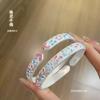Pulsera de plata de ley maciza con esmalte antiguo de flor de ciruelo y corazón de sutra para mujer, estilo chino, estilo nacional, con nicho de personalidad.