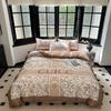 Juego de ropa de cama de cuatro piezas de Tencel de seda helada, edición grande, digital, de lujo, de alta gama, ligero y moderno, sábanas, gorros para el hogar