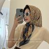Pañuelo de seda con estampado floral estilo ins de Corea del Sur, pañuelo cuadrado grande, chal fino para mujer, chal, pañuelo para el sol de exterior, venta al por mayor de fábrica
