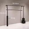 Estante de Exhibición para Tienda de Ropa Montado en Pared Perchero Grueso Negro Mate Estante Especial para Tienda de Ropa de Mujer Estante de Exhibición de Pie