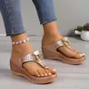 Zapatos de Verano para Mujer Europeos y Americanos Nuevos Modelos 2025 Sandalias de Cuña de Comercio Exterior Chanclas para Mujer en Stock Playa Transfronterizo