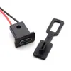 Conector Hembra Tipo C Placa de Bloqueo a Presión C Puerto de Carga para Teléfono Móvil Cabezal Hembra Tipo C Impermeable Base de Alimentación con Cable Roscado Externo