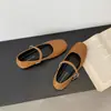 Zapatos Planos Suaves para Calentar por Dentro para Mujer 2026 Primavera y Otoño Nuevos Retro Ante Correa Única Mary Jane Zapatos de Suela Blanda