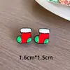 Brincos Série de Natal Gota de Óleo Boutique Veado Fofo Homem de Gengibre Clipe de Orelha Árvore de Natal Desenho Animado Brincos de Menina Joias