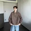 Chaqueta de Béisbol de Gamuza de Marca de Moda Ropa de Dos Piezas de Cuero PU para Pareja Ropa de Trabajo Traje de Motociclista para Primavera y Otoño Abrigo