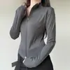 Roupa de Yoga, Top Esportivo de Corrida com Zíper, Gola Alta e Manga Longa para Fitness, Jaqueta Hot Girl, Jaqueta Esportiva Feminina com Cintura Marcada