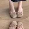 Zapatos de Mujer Estilo Retro Primer Encuentro con Tacón Oculto, Malla, Boca Baja, Moño, Suela Suave Transpirable Mary Jane para Viajar al Trabajo