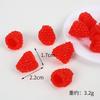 DIY mini PVC simulación tres dimensional fresa naranja fruta aretes colgante accesorios de joyería juego de comida llavero colgante