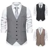 Talla europea 2024 nuevo chaleco de traje de espiga para hombre chaleco de hombre retro de un solo botón con bolsillo real chaleco chaqueta chaqueta