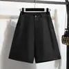 Pantalones de traje blancos de algodón y lino estilo retro japonés, talla grande para mujer, de verano, finos, línea A, de lino, pierna ancha, de longitud media