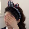 Diadema con Diseño de Corona Alta para Hacer que el Rostro Parezca Más Pequeño, Lujo Ligero, Antideslizante, Tejido, Patrón de Cuadros y Lunares, Sensación de Alta Gama para Adultos y Mujeres Jóvenes