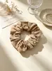 Scrunchie Color-Blocking para Rabo de Cavalo, Elástico de Cabelo Versátil em Tecido Estilo Retrô Francês, Acessório de Cabelo, Em Estoque para Atacado