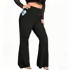 Pantalones de Pierna Ancha Acampanados de Cintura Alta Adelgazantes de Talla Grande con Estampado Transfronterizo de Amazon de Venta Caliente Europeos y Americanos, Pantalones Casuales para Primavera y Otoño