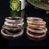 Atacado do Fabricante Suprimentos para Live-Stream Pulseira de Jade Violeta AAA Pulseira de Jade Seda Dourada Natural Sem Injeção de Cola Larga
