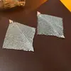 Pendientes de Lentejuelas y Borlas Geométricas Estilo Metal Europeo y Americano de Aguja Plateada, Pendientes Exagerados Únicos Transfronterizos, Accesorios para Orejas de Gama Alta de Nicho para Mujeres