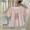 Camiseta infantil verão fina 2025 verão novos meninos e meninas desenho animado estampado camiseta bebê verão manga curta top