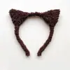 Diadema Negra de Felpa con Orejas de Gato para Mujer, Pinza para el Pelo Linda para Lavarse el Cabello, Tocado de Alta Gama, Accesorios para el Pelo de Oso Explosivos para Halloween