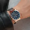 Reloj Megir genuino para hombre, de negocios, de moda, con correa de acero, cronógrafo, resistente al agua, luminoso, de cuarzo, modelo 2150