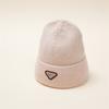 Chapéu de malha de lã padrão triângulo de outono e inverno francês, popular na Internet para homens e mulheres, chapéu de lã quente e frio para casal