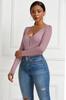 Mono sexy de manga larga con cuello redondo, color liso, para mujer, estilo europeo y americano, Amazon Wish, otoño, talla 6, 10 colores