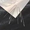 Pendientes Largos Gu Mao Ning Slim con Borlas de Estrella y Luna, Hilos para Oreja Huecos de Estrella y Luna Únicos y Elegantes