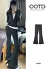 Conjunto de chaqueta deportiva de principios de otoño para mujer, atuendo moderno estilo coreano, único y súper elegante, sensación de alta calidad, top ajustado para otoño e invierno