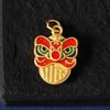 Estilo chinês de ouro diy acessórios 18k acessórios de ouro liga de cinco vias deus da riqueza dança leão contas correspondentes telefone móvel cadeia pingente marca de moda