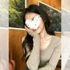 Suéter de punto básico de cuello en V estilo universitario con diseño único para mujer, top de manga larga ajustado para otoño e invierno, capa base