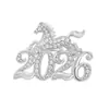 Broche Año del Caballo, Pin de Solapa de Lujo de Gama Alta para Mujer, Elegante Accesorio de Broche de Caballo del Zodiaco