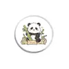 Broche Lindo de Animal Panda Estilo Nacional Insignia de Metal Accesorios para Ropa Pines de Solapa Patrón Geométrico Redondo Venta al por Mayor de Fábrica