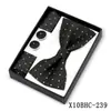 Corbata de moño Estilo Nuevo, Pañuelo Cuadrado, Gemelos Caja de Regalo Set de 3 Piezas, Accesorios de Camisa de Moda para Hombre, Hebilla de Corbata de Moño Multicolor