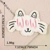 Parche Bordado Nuevo Estilo Dibujos Animados Parche de Felpa de Gato Accesorios para Ropa Parche Autoadhesivo Decoración Parche de Tela