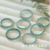Anillo de jadeíta azul hielo de jadeíta natural grado A, anillo de jadeíta natural, anillo liso para hombres y mujeres, anillo de jade fino