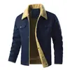 Chaqueta de algodón casual de talla grande con múltiples bolsillos para hombre de otoño e invierno Amazon, forrada de polar, chaqueta de algodón cálida transfronteriza