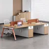 Pantalla de escritorio de oficina minimalista moderna estación de trabajo escritorio de computadora para empleados estación de trabajo para varias personas combinación de muebles para puestos de empleados