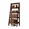 Estante de Livros Simples para Quarto Estante de Livros Prateleira de Armazenamento Integrada na Parede Mesa de Cabeceira Doméstica Estante de Armazenamento em Escada Estante de Exibição de Chão