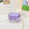 Bolso Pequeño Infantil de Moda para Niñas 2026 Nuevo Estilo Bolso de Mano con Perlas Bolso de Princesa Billetera Plegable para Monedas Bolso Cruzado con Cadena