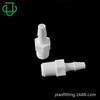 Jiyou Pp Plástico Blanco 1/8Npt-1/4Nt Rosca Exterior Recto Barb para Manguera de Goma