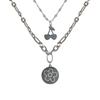 Collar de Cereza de Flor Apilada de Doble Capa Dulce Saltable Diseño Nuevo para Mujer Accesorios Simples para el Cuello con Colgante Cadena para Clavícula