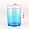 Pote de Vela Colorido de 215ml Porta-Vela de Vidro para Aromaterapia Copo de Vela Transparente Tampa de Bambu Copo de Vela Simples Estilo Europeu DIY
