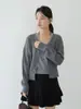 [Oufan] Cárdigan de Punto con Capas Estilo Coreano para Mujer en Otoño Chaleco de Dos Piezas con Cuello Halter 3259