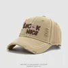 Boné de Baseball Infantil 2026 com Estilo Desgastado e Escrita Luck Nice, Boné de Baseball Personalizado para Bebê para Exportação