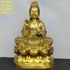 Estátua de Buda Bodhisattva Guanyin do Mar do Sul Ornamentos de Latão para Adoração Doméstica Bodhisattva Guanyin Casa Sentado Lótus Estátua de Guanyin para Adoração