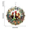 Fl001-024 Visual 3D Pendurado Colorido Giratório Sino dos Ventos Decoração de Jardim Externo Repelente de Pássaros Sino de PVC Pendente