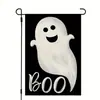 Celebração de Feriado Novo Tema Halloween Transfronteiriço Bandeira de Jardim de Linho Dupla Face Fantasma Abóbora Decoração com Estampa Divertida