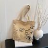 Estilo Coreano Mori Bolso de Estudiante para Cosas Pequeñas Lindo Estampado de Dibujos Animados Bolso de Hombro Estilo Occidental Gran Capacidad Casual para Viajes Diarios Bolso de Lona